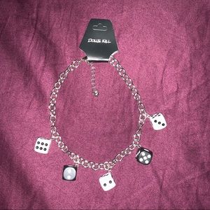DOLLS KILL dice statement necklace